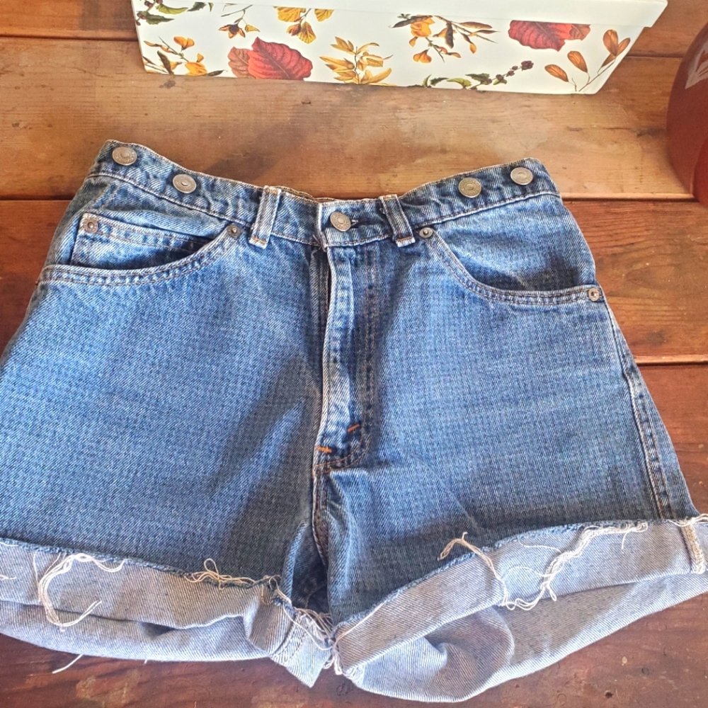 Levi's vintage checked denim shorts